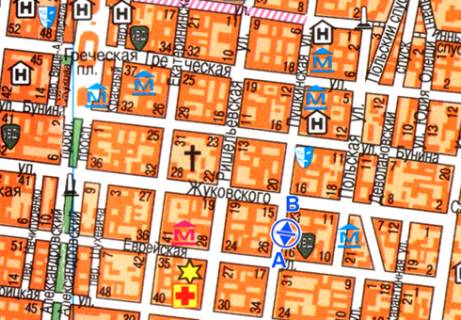 Сiтiлайт A у Одесі, 1.2x1.8  Пушкінська вул., 25 схема