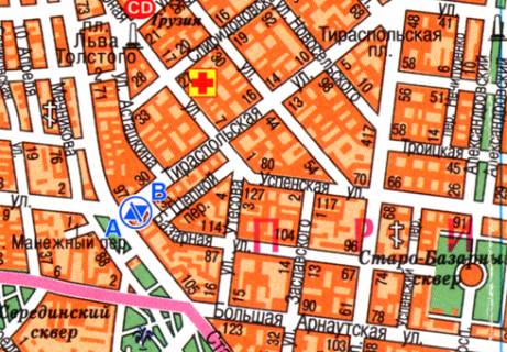 Ситилайт A в Одессе, 1.2x1.8  Тираспольська вул., 37 схема