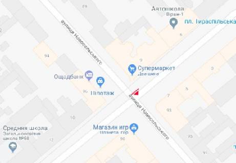 Сiтiлайт A у Одесі, 1.2x1.8  Тираспольська вул., 8 - Новосельського вул. схема