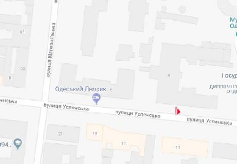 Ситилайт A в Одессе, 1.2x1.8  Успенська вул., 4 схема
