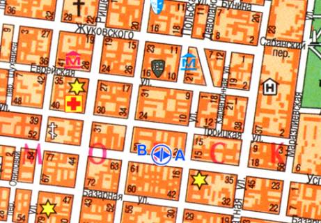 Сiтiлайт B у Одесі, 1.2x1.8  Успенська вул., 34 схема