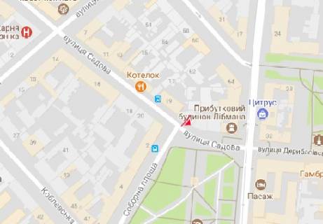 Сiтiлайт A у Одесі, 1.8x1.2  Садова, 21 А схема