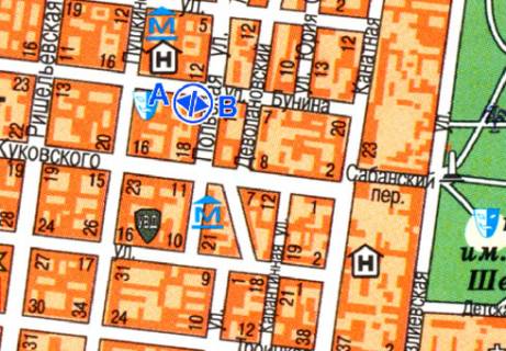 Ситилайт B в Одессе, 1.8x1.2  Бунина, 11 - Польская ул. B схема