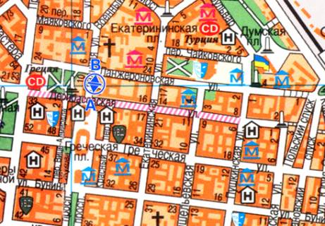 Сiтiлайт A у Одесі, 1.8x1.2  Гаванна вул., 4 схема