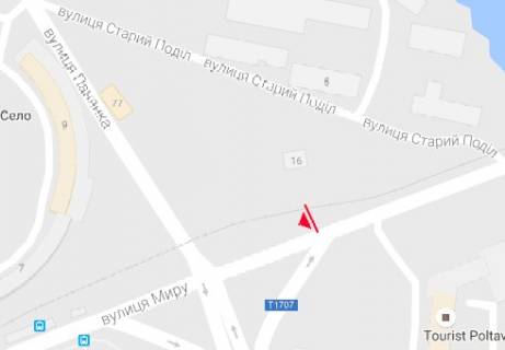 Билборд B в Полтаве, 3x6  Миру вул. схема