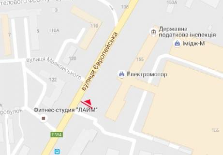 Білборд, Бігборд (Борд)  B у Полтаві, 3x6  Європейська вул., 155 схема