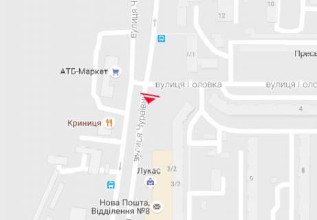 Билборд A в Полтаве, 3x6  Івана Мазепи вул. - 23 Вересня вул. схема