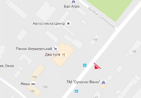 Билборд A в Черкассах, 3x6  Смілянська вул., 151 схема