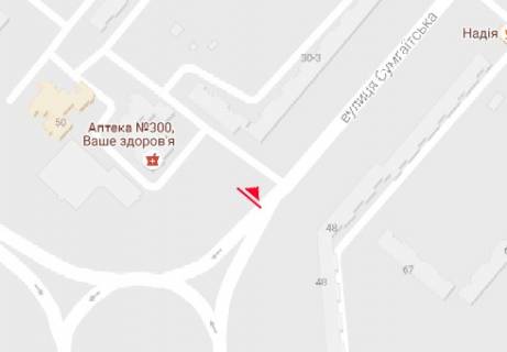 Білборд, Бігборд (Борд)  A у Черкасах, 3x6  Сумгаїтська вул., 38 - Перемоги просп. схема