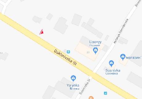 Билборд A в Черкассах, 3x6  Дахнівська вул., 23 схема