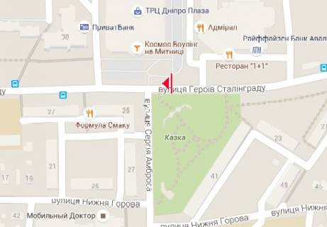 Бэклайт B в Черкассах, 2.32x3.14  Припортова (Героїв Сталінграда) вул., ТЦ "Дніпроплаза" (BackLit) схема