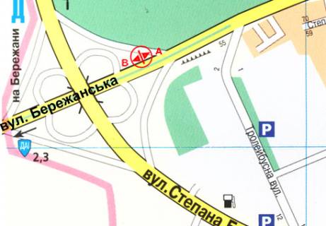 Билборд A в Тернополе, 3x6  Бережанська вул. — Степана Будного вул., 4-й схема