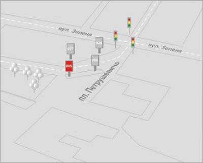 Ситилайт B в Львове, 1,2x1,8  Петрушевича пл., 3 схема