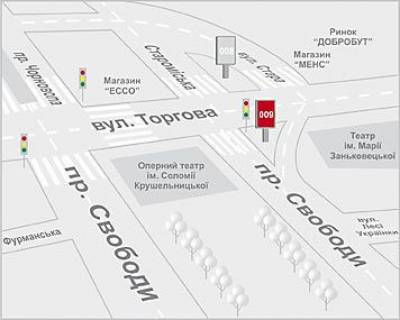 Ситилайт B в Львове, 1,2x1,8  Торгова вул. - Свободи пр-т схема