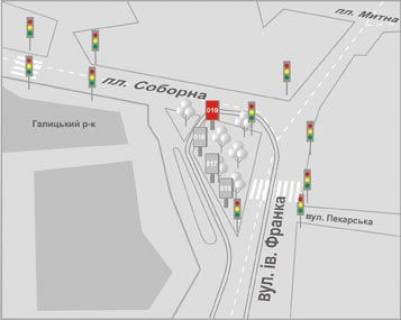 Ситилайт A в Львове, 1,2x1,8  Соборна пл. схема