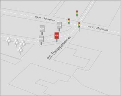 Ситилайт B в Львове, 1,2x1,8  Петрушевича пл., 3 схема