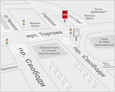 Ситилайт A в Львове, 1,2x1,8  Торгова вул. - Стара вул. схема