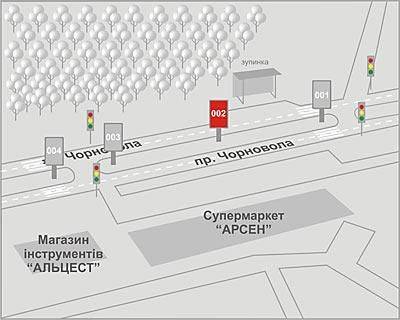 Сiтiлайт A у Львові, 1,2x1,8  Чорновола пр-т, 95 схема
