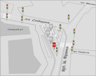 Ситилайт B в Львове, 1,2x1,8  Соборна пл. схема