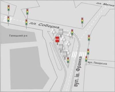 Ситилайт B в Львове, 1,2x1,8  Соборна пл. схема