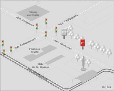 Ситилайт B в Львове, 1,2x1,8  Коперника вул., 11 схема