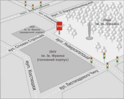 Ситилайт B в Львове, 1,2x1,8  Університетська вул., 1 схема