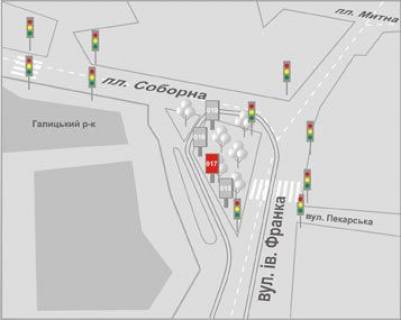 Ситилайт B в Львове, 1,2x1,8  Соборна пл. схема