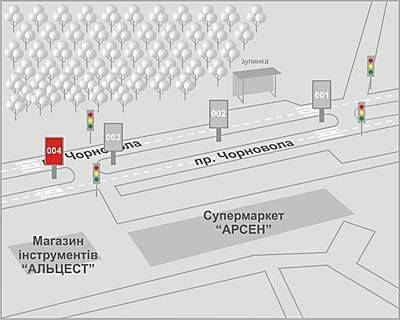 Ситилайт A в Львове, 1,2x1,8  Чорновола пр-т, 95 схема