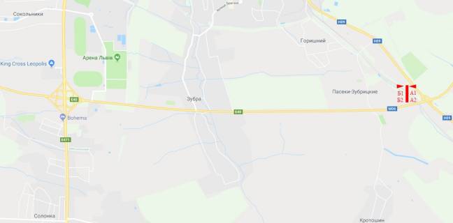 Билборд A в Пасіки-Зубрицькі, 6x3  М-06 Київ-Чоп, в'їзд в місто с. Пасіки-Зубрицькі, нижній схема