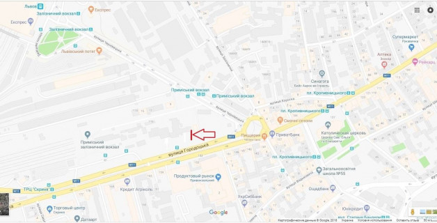 Билборд A в Львове, 3x6  Приміський Вокзал м. Львова місце №3 схема