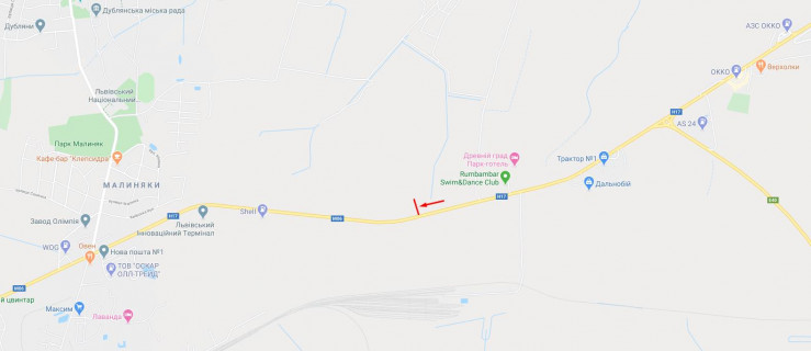 Билборд B в трасах Львова, 3x6  Н-17 Під'їзд до м.Львів схема