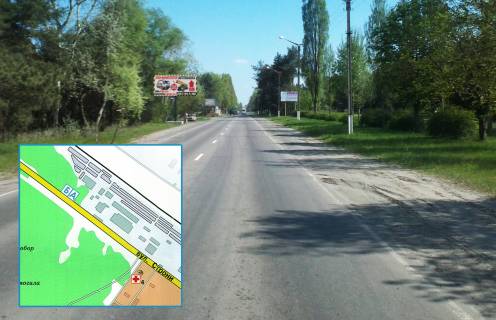 Білборд, Бігборд (Борд)  B у Горішні Плавні (Комсомольськ) вул. Строна (Район бази ВРП, дорога на Кременчук через трик. Фабрику) Фото 1