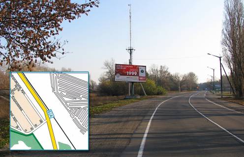 Билборд B в Горишние Плавни (Комсомольск) вул. Дніпровська, (біля автобусної зупинки, в р-ні АЗС "Авіас") фото 1
