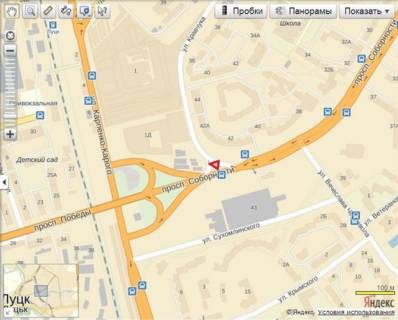 Билборд C в Луцке кільце Соборності - Кравчука (навпроти ТАМ-ТАМу, район Формула Варшавського ринку) схема