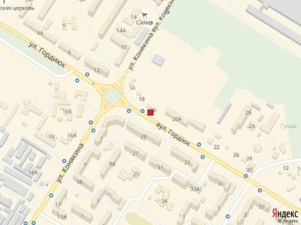 Билборд A в Луцке, 3х6  вул. Гордіюк, 29 (район 40 кварталу, поруч кільце вулиць Гордіюк-Конякіна, поворот на Адреналін сіті, на Нову пошту №1) схема