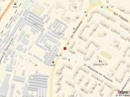 Білборд, Бігборд (Борд)  A у Луцьку вул. Конякіна, 11 (поворот на вулицю Федорова, навпроти оптова продовольча база "АТБ") схема