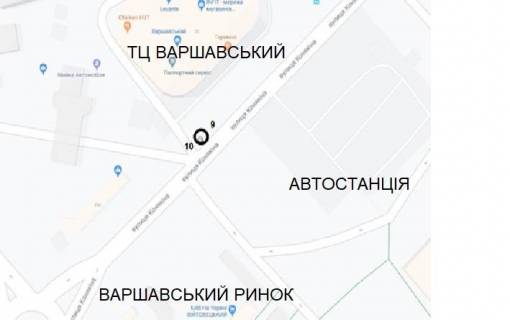 Ситилайт A в Луцке Конякіна 30 (ТЦ "Варшавський", Автостанція №1, Варшавський ринок) схема