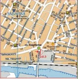 Билборд A в Херсоне Корабельна пл. - Островська вул. схема