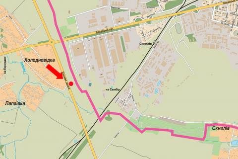 Билборд B в Холодноводке, 3x6  Кільцева дорога, в бік с. Скнилів схема