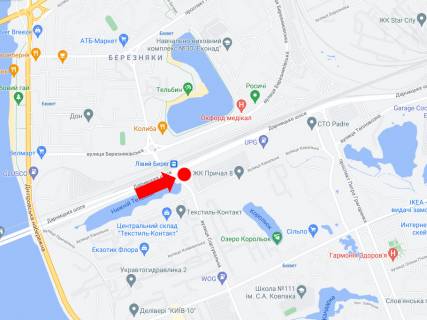 Билборд A в Киеве, 3x6  Дарницьке шосе - вул. Сортувальна, в сторону Харківського шосе схема