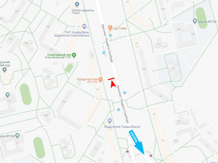 Билборд B в Харькове, 3x6  Свободи пр., 35, з центру схема