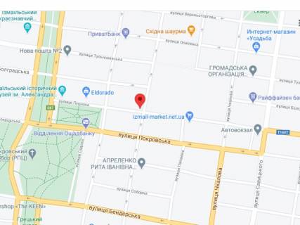 Білборд, Бігборд (Борд)  A у Ізмаїлї Болградська вул., 80, аптека "Мед Сервіс", №Юг003, прайс за ролик 10 сек 1 вихід/5 хвилин, з 8:00-22:00. Розрахунок для інших параметрів трансляції уточнюйте у менеджера. схема