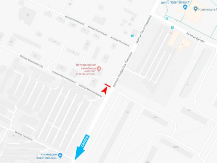 Билборд B в Харькове, 3x6  Павлова вул., 327, з центру схема