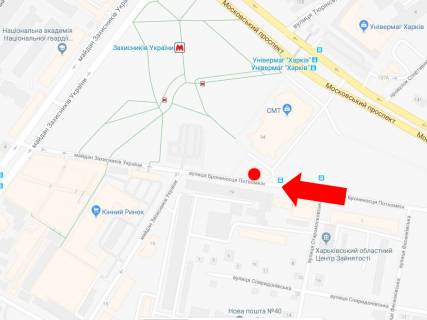 Билборд  в Харькове, 3x6  Броненосця Потьомкін вул., 15, навпроти Кінного ринку, в сторону ст.м. "Захисників України" схема