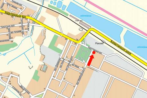 Билборд A в Хмельницком, 3x6  Чорновола вул. / Майборського вул., з центру схема