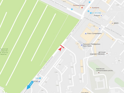 Билборд A в Харькове, 3x6  Тракторобудівників пр., 128, з центру схема
