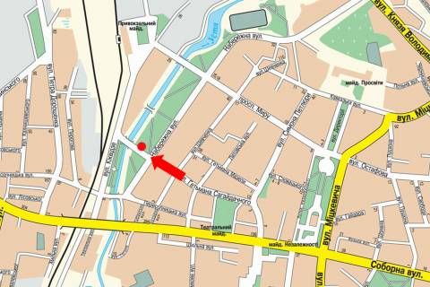 Ситилайт  в Ровно, 1.8x1.2  Сагайдачного вул. / Набережна вул., в бік з/д вокзалу схема