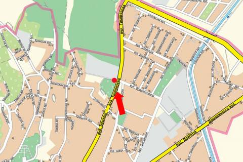 Билборд B в Ужгороде, 3x6  Тимірязєва вул. / Бродлаковича вул., біля кардіоцентру, з центру схема