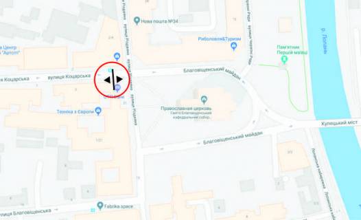 Билборд B в Харькове Коцарська вул. - Різдвяна (Енгельса) вул. схема