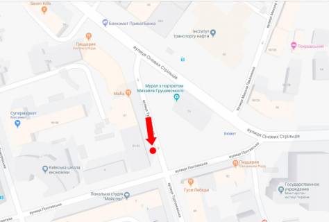 Ситилайт  в Киеве, 1.8x1.2  Тургенівська вул., 83-85 - вул. Полтавська, в центр схема